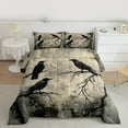 thumbnail image 2 of Manfei Raven Crown Full Size Comforter Sets,Rustic Plant Bedding Comforter Set,Black Beige Bedding Sets For Kids Boys,Microfiber Bedroom Decor Reversible,3-Piece, 2 of 8
