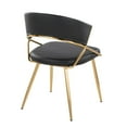 thumbnail image 6 of LumiSource Gold Metal, Black PU Jie Dining Chair - Set of 2, 6 of 6