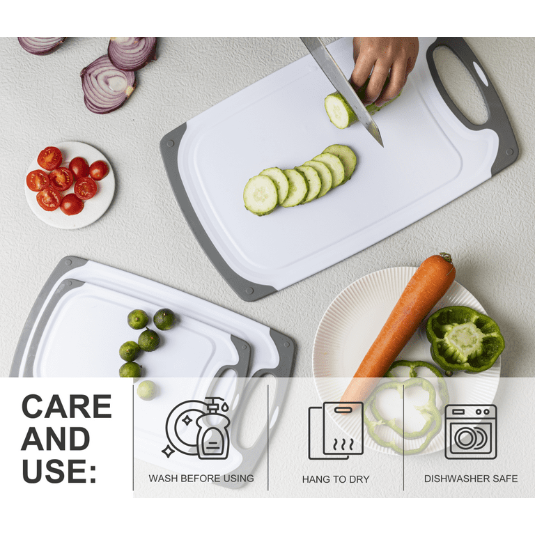 Mainstays White Poly Cutting Board Set with 3 Different Sizes