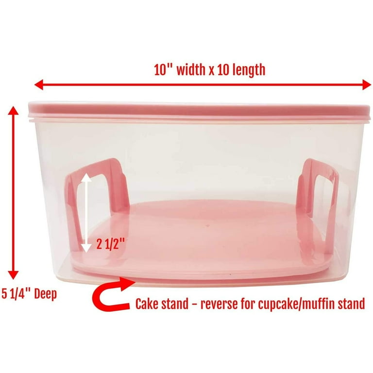 FoldTier 2 Pcs Cake Carrier for 8'' Round Cake Portable Cake Transport  Container with Dome Lid Handle Multipurpose Pie Carrier with Lid and Handle