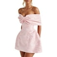 thumbnail image 2 of Saitn Short Cocktail Dresses for Teens Off the Shoulder Homecoming Dress with Party Gowns Pink XL, 2 of 7
