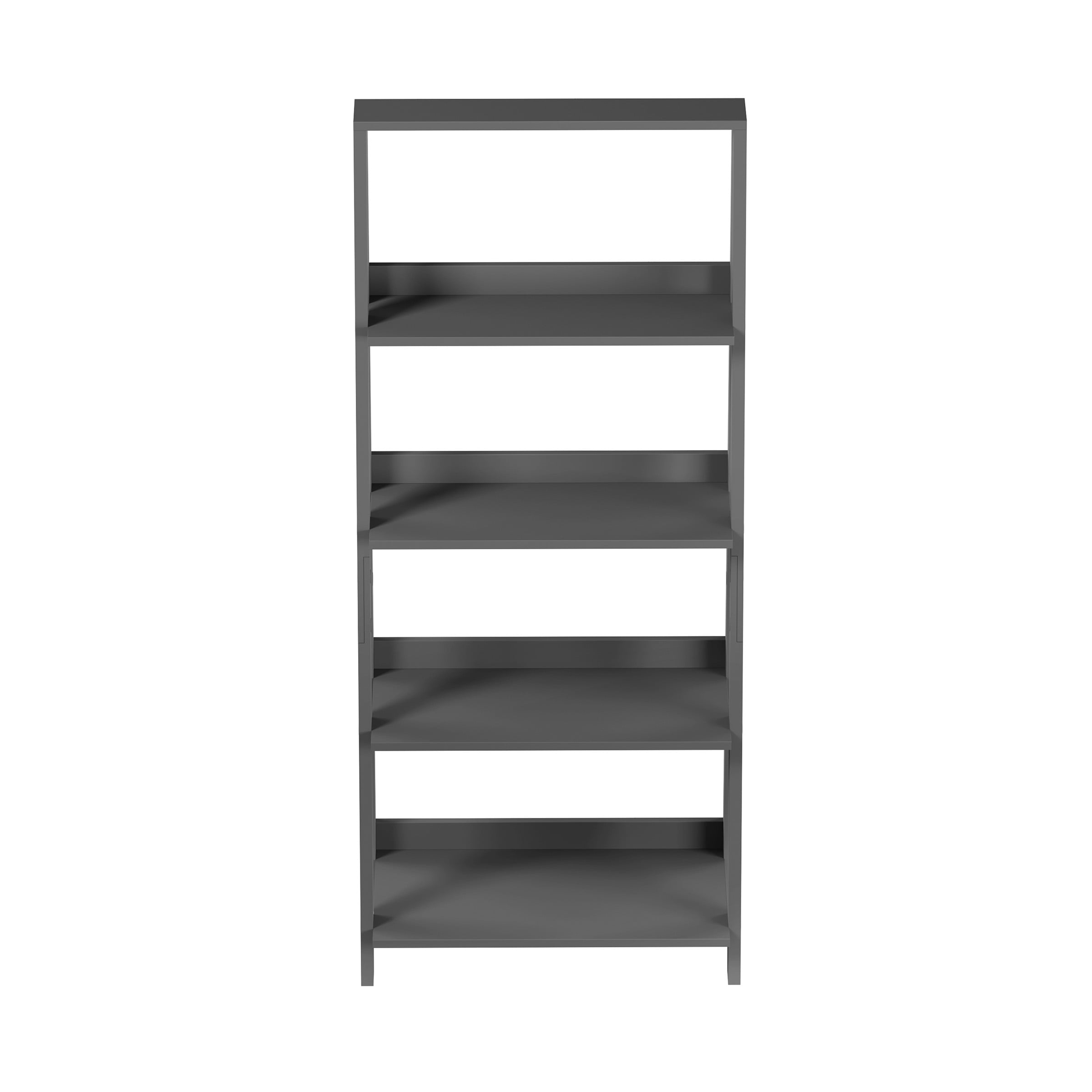Lavish Home 4-Tier Ladder Bookshelf for Home Storage and Display (Gray)