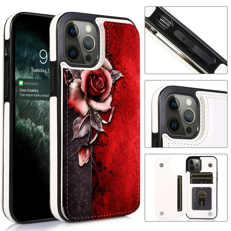 KCYSTA for iPhone 11 Pro Max Case,Leather Wallet Case Flip Folio Cover with Fashionable Flower Designs for Girls Women,Card Slots,Protective Phone Case for