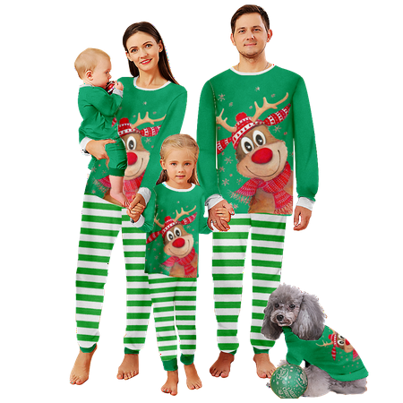 

Matching Family Christmas Pajamas Sets Christmas Printed Baby-Kids-Adult-Pet Size 2-Piece Top and Pants Bodysuits Clothes Pajamas Set