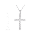 thumbnail image 4 of Women's Finecraft 1/10 cttw Diamond Cross Pendant Necklace in Sterling Silver, 18", 4 of 6