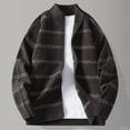 thumbnail image 2 of Men's Sweater Coat Long Sleeve Mock Neck Zip Up Color Block Textured Chunky Knit Cardigan Jacket Coffee 4XL, 2 of 6