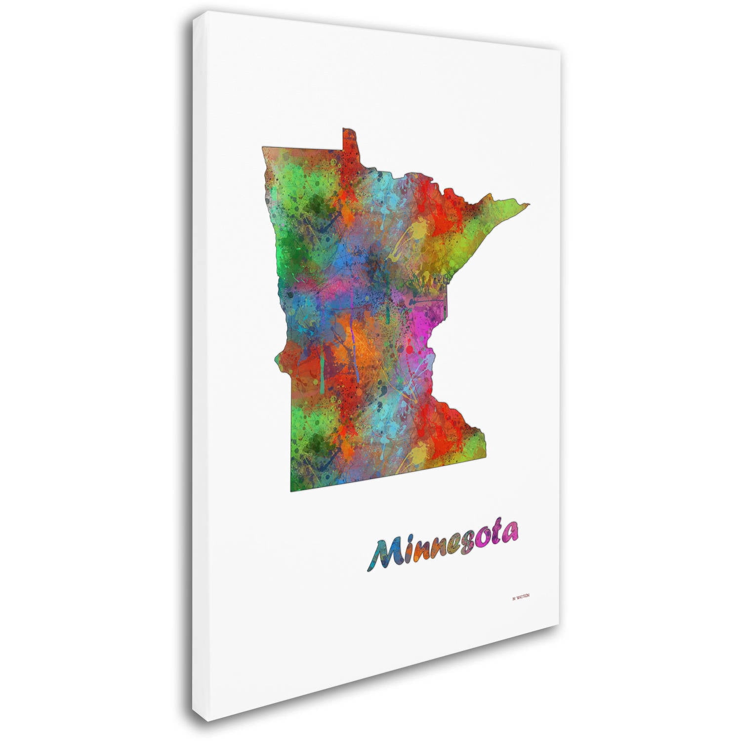 Trademark Fine Art "Minnesota State Map-1" Canvas Art by Marlene Watson