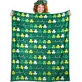thumbnail image 2 of St Patricks Day Blanket,Shamrock Blanket,St Patricks Throw Blanket for Couch Sofa Bed Decorative, St Patricks Day Decorations,St Patrick''s Day Throw Soft Flannel Blanket Home Decor 60x50 Inches, 2 of 6