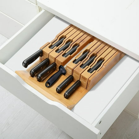 Sortwise In Drawer Bamboo Knife Block Holds 12 Knives Not