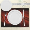 thumbnail image 2 of Ambesonne Spires Place Mats Set of 4, Surreal Waves Spiral Art, Standard Size, Red, 2 of 5