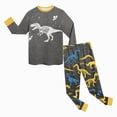 thumbnail image 5 of CAUYDY Child Boy Fall Winter Pajamas Clothes for Kids 5T 6T 7T 8T 9T 10T Long Sleeve T-Shirt Elastic Waist Pants 2PCS Soft Set Boys Sleepers Sizes 6-7 Years,Dark Gray, 5 of 5