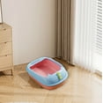 thumbnail image 5 of Tvtnvo Pet Litter Box Extra Large Semi Enclosed Splash Proof Easy Clean Design with Privacy High Sides Non Slip Base Relaxedable Turn and Digging Space for Indoor Home Pink 16.5x11.x6.3in, 5 of 5
