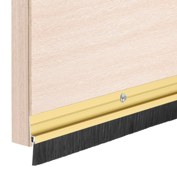2Pack Door Draft Stopper Aluminum Door Weather Stripping (39.4"L x 0.8"W, Gold)