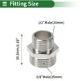 thumbnail image 2 of Unique Bargains Copper Electroplated Pipe Fittings 1/2"Male x 3/4"Male Double Male Threaded Coupling 1.19" 2 Pcs, 2 of 7