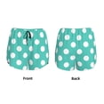 thumbnail image 3 of Balery Teal Turquoise And White Polka Dot Pantalones cortos deportivos para mujer con forro y dos bolsillos, elásticos, para entrenamiento, gimnasio, yoga-Medium, 3 of 7