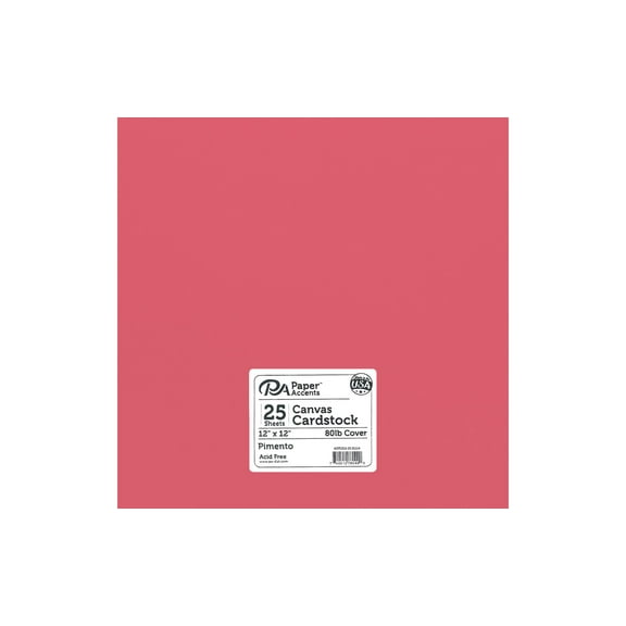 Paper Accents Cardstock 12"x 12" Canvas 80lb Pimento 25pc