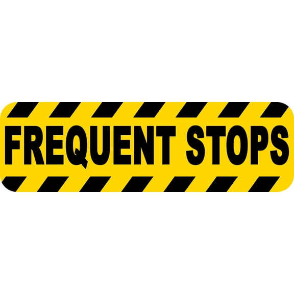 10in x 3in Caution Frequent Stops Sticker