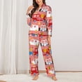 thumbnail image 2 of Pofeuu Cartoon with Traffic Elements Print Womens Pajamas Set Long Sleeve Sleepwear Button Down Nightwear Soft Pj Lounge Sets Button Down Pajamas Women-, 2 of 7