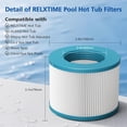 thumbnail image 3 of Spa Hot Tub Filter Replacement: Compatible with All RELXTIME ALEKO Wejoy Co-z Spa Wave Spas CleverSpa Inflatable Hot Tubs Pool High-Efficiency Screw-in Filters(4 Filters + 4 Filter Covers), 3 of 8