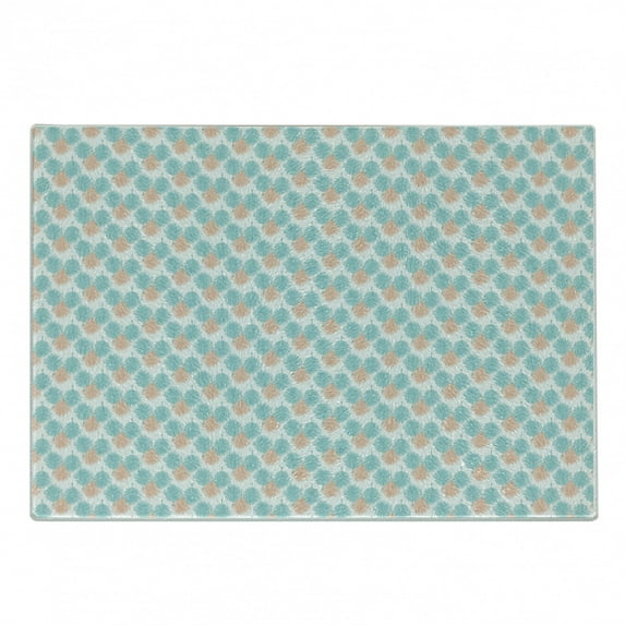 Tropical Cutting Board, Exotic Palm Leaves Pattern with Pale Tones Hawaiian Foliage Design, Decorative Tempered Glass Cutting and Serving Board, in 3 Sizes, by Ambesonne