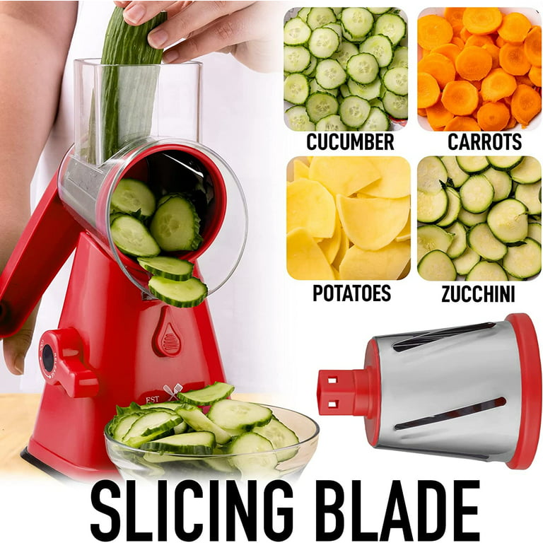 Cheese Grater, Stainless Steel Rotary Cheese Grater Hand Crank Shredder  Butter Cheese Grater Slice Shred Tool for Chocolate Vegetables Fruits