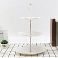thumbnail image 4 of 3-Tier Cupcake Stand | White Plastic Dessert Tower Display Tray | For Parties, Weddings & Events | 10.2 x 10.2 x 15.8 inch Multi-Layer Serving Platter, 4 of 6