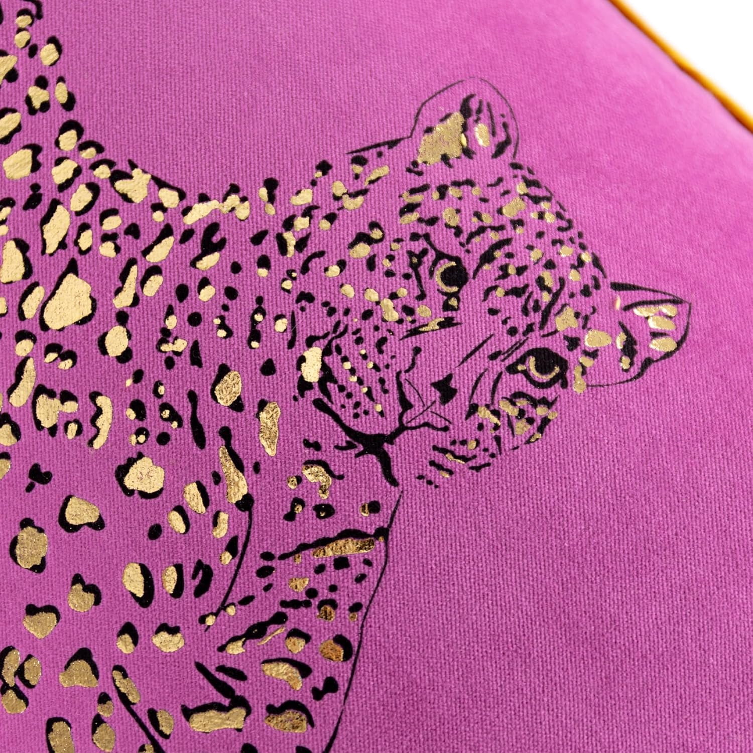 JWH Gold Foil Leopard Cotton Throw Pillow Covers Hot Pink Lumbar Throw Pillow Case for Sofa Bed Living oom Decor 12x20inch