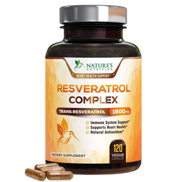 Resveratrol 1800mg Anti Aging Antioxidant Supplement by Nature's