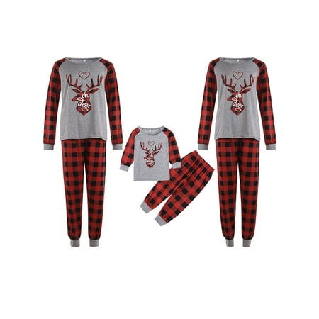 

Peyakidsaa Family Matching Christmas Pajamas Sets Parent-Child Long Sleeve Sleepsuit Loungewear