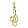 thumbnail image 3 of FB Jewels 14K Yellow Gold 3-D Clef Note Pendant, 3 of 5