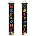 thumbnail image 1 of 2pcs Welcome Back To School Hanging Banners Home Decor Oxford Cloth Material Multicolor Porch Sign Photo Props Supplies, 1 of 8