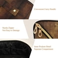 thumbnail image 5 of FORMRS Makeup Bag Travel Cosmetic Organizer for Women Fold Flat Zipper Pouch with Handle, Wood Grain, 5 of 8