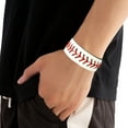 thumbnail image 2 of SUSHANG Baseball Bracelet Genuine Leathers Baseball Bracelets By Bangle Cuff Wristband Hand Stitched Leather Softball Sports Band Bracelet, 2 of 4
