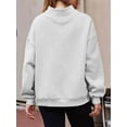 thumbnail image 2 of Womens Oversized Sweatshirts Highneck Pullover Long Sleeve Hoodies Tops Fall Fashion Outfits Clothes Light Gray S, 2 of 6