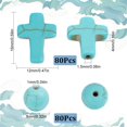 thumbnail image 2 of 1box 1 box 160pcs Cross Beads Mini Small Cross Bead Charms 8mm Round Blue Synthetic Turquoise Beads 12x16mm Tiny Pocket Crosses Easter Holiday Crucifix Beads for Jewelry Making Beading Supplies, 2 of 9