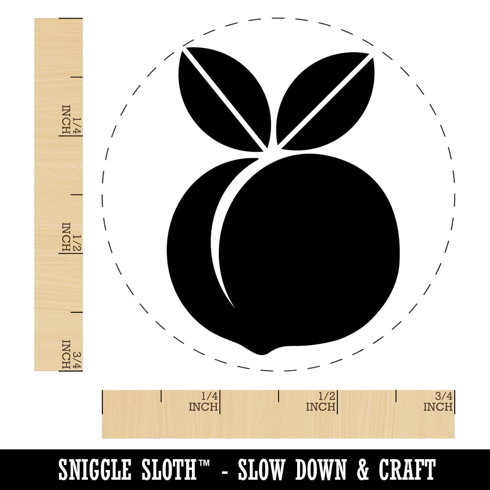 Plump Peach Self-Inking Rubber Stamp Ink Stamper - Fuchsia Ink - Small 3/4 Inch