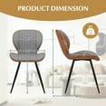 thumbnail image 2 of Resenkos Dining Chairs, Kitchen Chairs Trattoria Chairs,Set of 2 Armless Dining Chair Modern Accent Chairs with Curved Backrest-Gray, 2 of 6