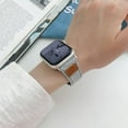 thumbnail image 2 of Denim Fabric Strap Work with Apple Watch Bands for Women Men 41mm 40mm 38mm, Soft Leather Band Compatible with iWatch Bands Series 9 SE 8 7 6 5 4 3 2 1,Grey, 2 of 5