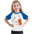 thumbnail image 5 of Virmaxy Toddler Boys Girls Kawaii Dinosaur Print T-Shirt Children'S Trendy Plunger Short Sleeve Blouses 2025 Summer Lightweight Loose Fit Crewneck Blouses Tops Blue-3 3 Years, 5 of 6