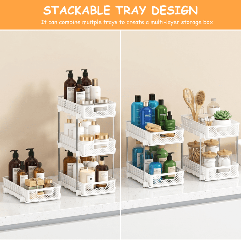 TAIMASI 4-Pack Pull Out Bathroom Organizers, 2-Tier photo 3
