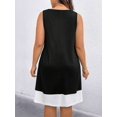 thumbnail image 2 of Women Black and White Contrast Color Casual Camisole Dress, 2 of 8