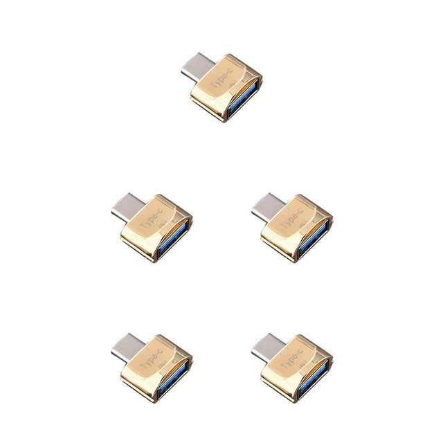 maskred New Arrival High Transmission USB 3.1 Phone Camera TF Memory Card Reader OTG Adapter Type-c Port Golden no chain 5Set