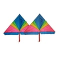 thumbnail image 2 of Rainbow delta kite (2 sets) 46 inch x 28 inch with long tails with flying line and handle, 2 of 2