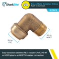 thumbnail image 2 of SharkBite 3/4 Inch 90 Degree Male Adapter Elbow, Pack of 6, Push to Connect Brass Plumbing Fitting, PEX Pipe, Copper, CPVC, PE-RT, HDPE, U286LF, 2 of 5