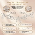 thumbnail image 4 of Miallo Bridal Hair Vine with Combs - Silver Pearl Crystal Headpiece for Wedding - Floral Back Hair Accessories for Bride, 4 of 8