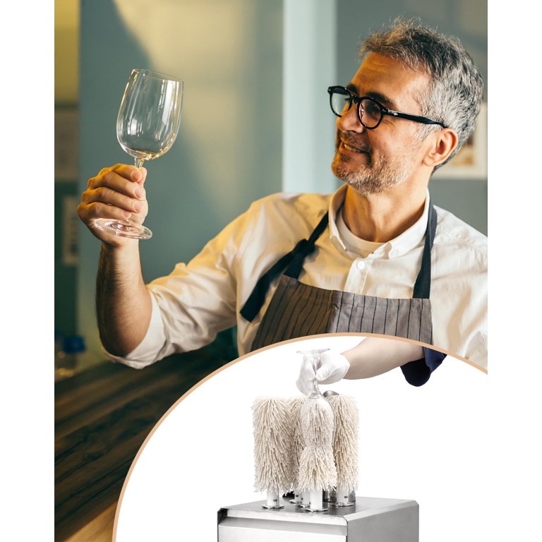 Towallmark Wine Glass Polishing Machine, 8 Polishing Cloth Washers  Commercial Electric Wine Glass Polisher, Stainless-Steel Glass Washer for  Bars, ...