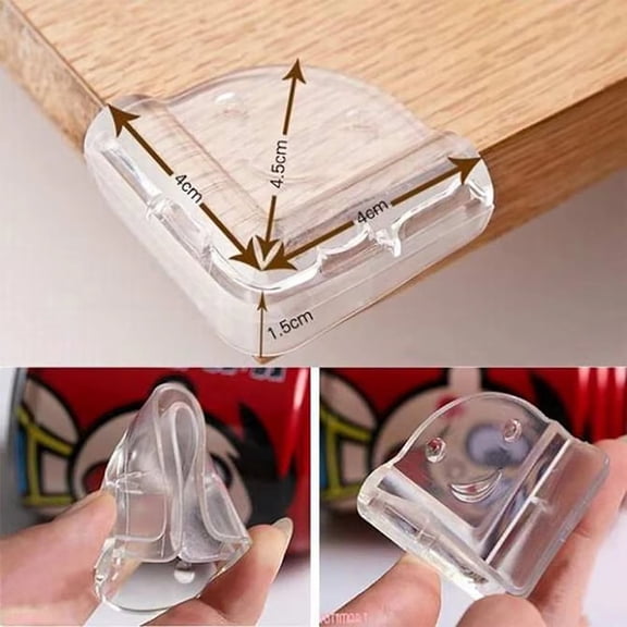 4 Pcs Clear Corner Protectors, Soft Transparent Table Edge Guards With Smiling Face Design, Bumper Cushion Covers For Sharp Furniture, Tables, Desks & Glass Tops, All Ages-Proofing