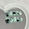 thumbnail image 2 of Embossed Cartoon Kids Nails for Girls Pink Rabbit Acrylic Press on Nails Short Full Cover Nail Tips Removable Nail Art, 2 of 6