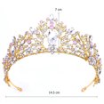 thumbnail image 3 of 1PC Couronne de Mariée Rose Strass Couronne Cheveux Accessoires pour Fête de Mariage Festival, 3 of 7