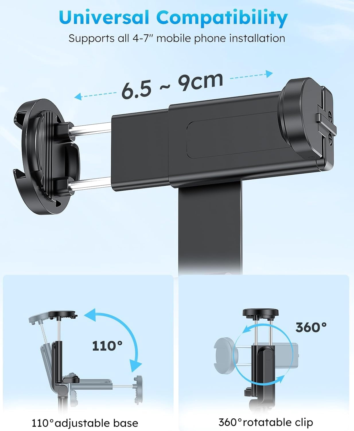 RGHJAR-VRIG 63" Phone Selfie Stick Tripod,Extendable Cell Phone Tripod Stand with Wireless Remote, Portable Adjustable Tripod Stand for Recording Travel, Compatible with iPhone17 16 15 Android Camera